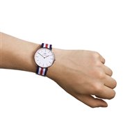 Armbanduhr Daniel Wellington Herr Classic Canterbury in Vernickelt stahl roségold 0102DW - 0102DW